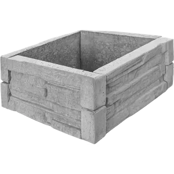 Vyvýšený záhon Betonový vyvýšený záhon - 0,5 x 0,5 x 0,25 m - štípaný kámen