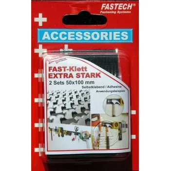 Zip FASTECH® 730-330-2C pásek se suchým zipem, zalepení hotmelt , háčková a flaušová část, extra silná, (d x š) 100 mm x 50 mm, černá, 2 pár