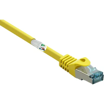Datový kabel Renkforce RF-5088652 RJ45 síťové kabely, propojovací kabely CAT 6A S/FTP 5.00 m žlutá s ochranou, samozhášecí 1 ks
