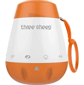 klip na dudlíky Přenosný stroj na uspávání dětí s 6 uklidňujícími zvuky, včetně ticha a srdečního tepu, pohotovostní režim, oranžová barva, 9,8 x 7,7 cm