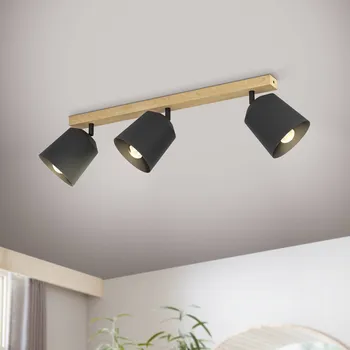 Svítidlo EGLO Cotorro stropní bodovka, tři zdroje hnědá, černá 3 x 25 W - Doprava zdarma