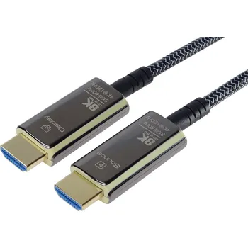 Video kabel PremiumCord Ultra High Speed HDMI 2.1 optický fiber kabel 8K@60Hz,zlacené 50m KPHDM21T50