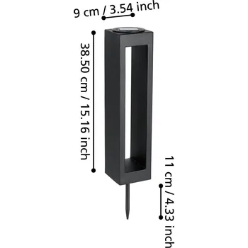 Osvětlení EGLO LED solární světlo se zemním hrotem 48934, černé černá 1 x 0,06 W LED