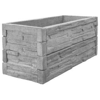 Vyvýšený záhon Betonový vyvýšený záhon - 0,5 x 1 x 0,5 m - štípaný kámen