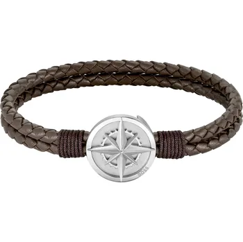 Náramek Stylový kožený hnědý náramek 1580497 Hugo Boss / Délka: 19 cm