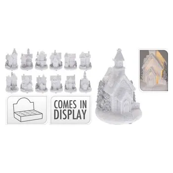 Vánoční dekorace Domeček vánoční 9,5x6,5cm svítící