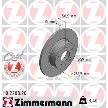 Brzdový kotouč Brzdový kotouč ZIMMERMANN 110.2208.20