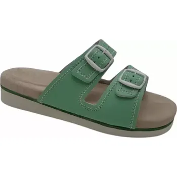 Dámská zdravotní obuv Kožené pantofle na hallux i patní ostruhy-sv.zelené,vel. 36 - 43 vel. 41 - délka vnitřní stélky 26,5 cm