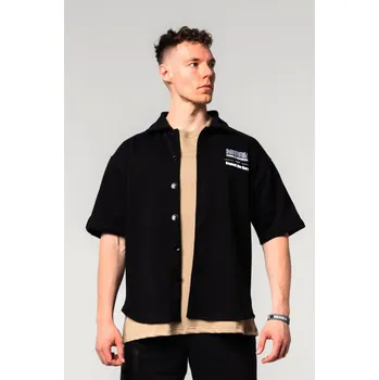 Pánská košile Pánská košile Nebbia Oversized Shirt 90s THROWBACK 350 Black M