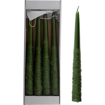 Svíčka Svíčka kónická vánoční 23cm, METAL, láhvově zelená