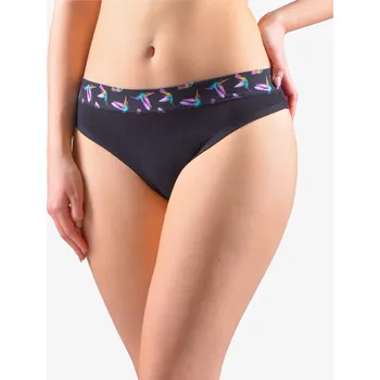 Kalhotky GINA 10274P Kalhotky klasické s úzkým bokem Barva: Černá-Fialová, Velikost: XL/XXL