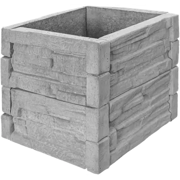 Vyvýšený záhon Betonový vyvýšený záhon - 0,5 x 0,5 x 0,5 m - štípaný kámen