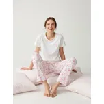 Sinsay - Dvoudílné pyžamo s motivem mašliček a skleniček - bílá - 374IH-00P - 374IH-00P-XL