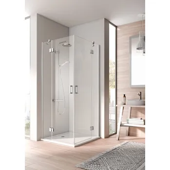Sprchové dveře Dveře otočné 1-křídlé s pevným polem (levá část rohového vstupu) Kermi Osia OSESL levé, stříbrná vysoký lesk/čiré ESG sklo s úpravou OSIAclean 100 x 200 cm