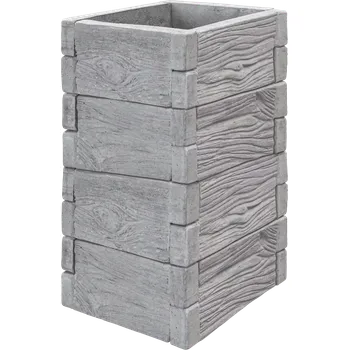 Vyvýšený záhon Betonový vyvýšený záhon - 0,5 x 0,5 x 1 m - dřevo