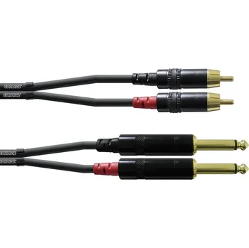 Cordial CFU3PC audio kabelový adaptér [2x jack zástrčka 6,3 mm - 2x cinch zástrčka] 3.00 m černá