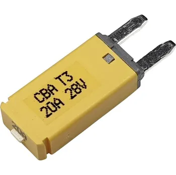 Autopojistky Hansor Circuit Breaker Mini, type 3. Manual Reset, 20ACBA3 Series 20A automatická plochá pojistka, 28 V, 20 A, 1 ks
