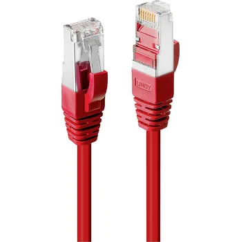 Datový kabel LINDY 45621 RJ45 síťové kabely, propojovací kabely CAT 6 S/FTP 0.50 m červená 1 ks