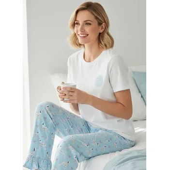 Dámské pyžamo Sinsay - Dvoudílné pyžamo s motivem dalmatinů - světle modrá - 371IH-50P - 371IH-50P-XL