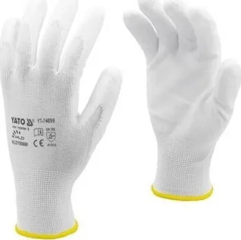 Pracovní oblečení Yato Ochranné nylonové rukavice, bílé velikost 9 YT-74699