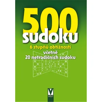 500 sudoku - 6 stupňů obtížnosti včetně 20 netradičních sudoku (zelené)