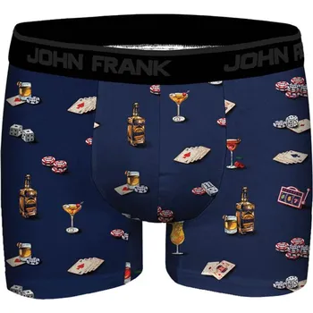 Pánské spodní prádlo Pánské boxerky John Frank JFBDMOD136-DICE Tm. modrá XXL