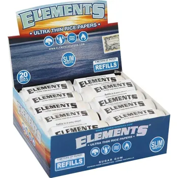 Elements Rolls Refill papírky rolovací King Size Slim BEZ POUZDRA 5m, BOX 20 ks