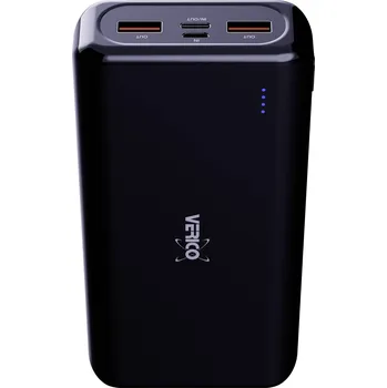 Powerbanka Verico Power Pro PD powerbanka Li-Pol, 20000 mAh, Dodávka energie, USB-A, USB-C®, černá