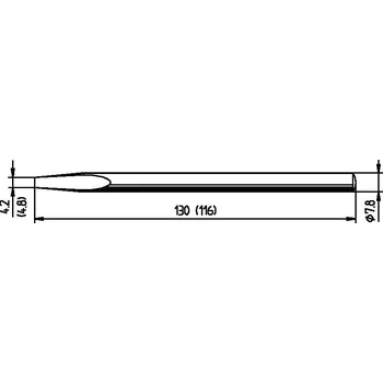 Dláto Ersa 082KD pájecí hrot dlátový, ERSADUR Velikost hrotů 4.8 mm Obsah 1 ks