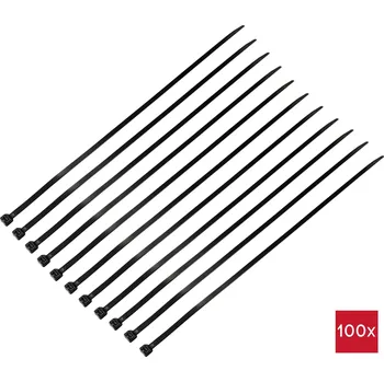 Stahovací páska TRU COMPONENTS TC-12533368, stahovací pásky, 8 mm, 550 mm, černá, 100 ks