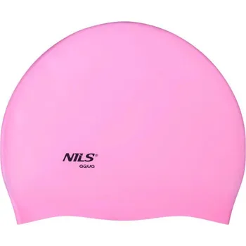 Plavecká čepice NILS Dětská silikonová čepice NILS Aqua RŮŽOVÁ