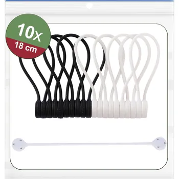 Organizace kabelů Quadrios 25CA577, 25CA577, Magnetická stahovací páska, černá, bílá, 10 ks