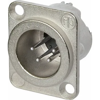 Elektrická zásuvka Neutrik NC4MD-LX XLR konektor přírubová zástrčka, rovná Pólů: 4 stříbrná 1 ks