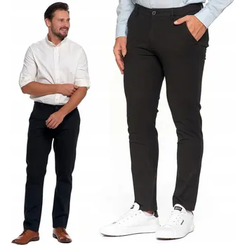 Pánské kalhoty PÁNSKÉ KALHOTY Elegantní Černé Chinosy Jednoduché Nohavice Módní MORAJ vel. 33