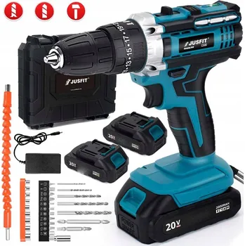 PŘÍKLEPOVÁ AKUMULÁTOROVÁ AKU VRTAČKA 20V Li-Ion 2x AKU SADA 20V 50 Nm