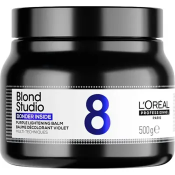 Barva na vlasy LOREAL Professionnel Blond Studio 8 Bonder Inside Purple Balm 500g - fialový odbarvující balzám