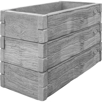 Vyvýšený záhon Betonový vyvýšený záhon - 0,5 x 1 x 0,75 m - dřevo