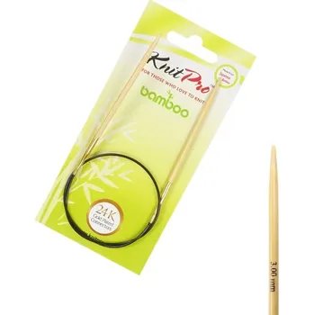 Nástroj na niť a příze Kruhové jehlice KnitPro Bamboo 40 cm 3 mm