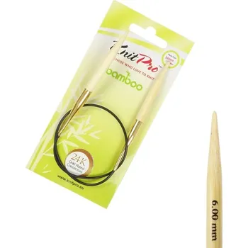 Nástroj na niť a příze Kruhové jehlice KnitPro Bamboo 40 cm 6 mm