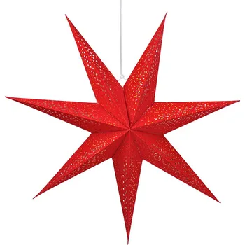 Dekorativní svítidlo Solight LED vánoční hvězda červená, závěsná, 60cm, 20x LED, 2x AA - 1V263