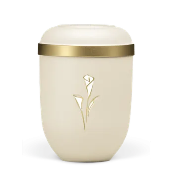 Smuteční dekorace Ekologická urna Velvet Kala - Krémová