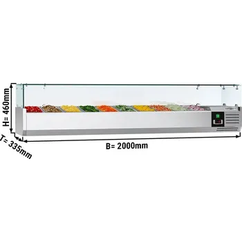 Lednice G.Gastro Chladicí vitrína PREMIUM - 2000x335mm - 10x GN 1/4