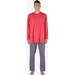 GINA 79155P Pyžamo dlouhé pánské Barva: Martini-Tm. šedá, Velikost: 3XL