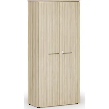 Kancelářská sestava Kancelářská skříň s dveřmi PRIMO WOOD, 800 x 420 x 1781 mm, dub přírodní