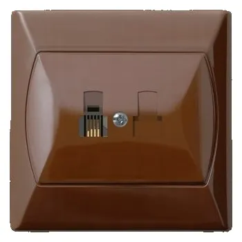 Elektrická zásuvka Ospel Akcent Telefonní zásuvka jednoduchá hnědá GPT-1A/24