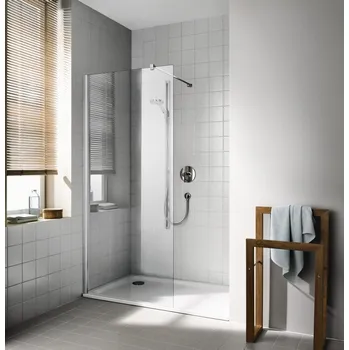 Zástěna Walk-in Wall Kermi Cada XS CKTWF stříbrná vysoký lesk, čiré ESG sklo s úpravou CADAclean 110 x 200 cm