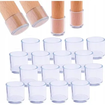 Podložka pod nábytek Ochranné silikonové návleky na nohy nábytku, průhledné, 16 mm, 16 ks