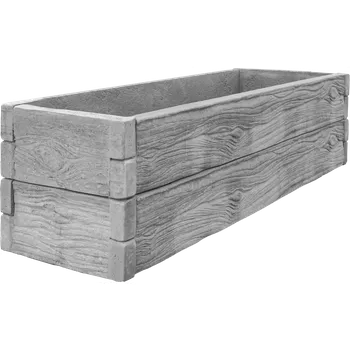 Vyvýšený záhon Betonový vyvýšený záhon - 0,5 x 2 x 0,5 m - dřevo
