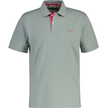 Pánská košile POLOKOŠILE GANT REG CONTRAST PIQUE SS POLO CERAMIC GREY