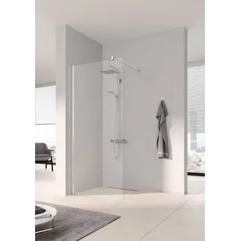 Zástěna Walk-In Wall Kermi Pega PETWF stříbrná vysoký lesk, čiré ESG sklo 75 x 200 cm